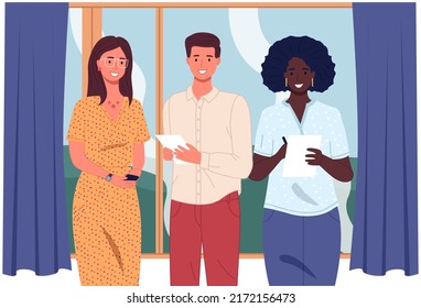Office staff, work and communication. Head and subordinates. Various workers, managers team. Top managers employees of different levels. Office workers. Co-workers. Colleagues discuss project teamwork