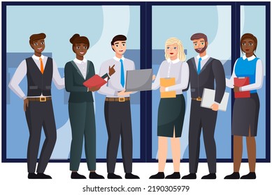 Office staff, work and communication. Head and subordinates. Various workers, managers team. Top managers employees of different levels. Office workers. Co-workers. Colleagues discuss project teamwork