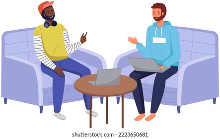Büropersonal, Arbeit und Kommunikation. Leiter und Untergebenen. Verschiedene Arbeiter, Manager-Team. Top-Manager-Mitarbeiter auf verschiedenen Ebenen. Büroangestellte. Mitarbeiter. Kollegen diskutieren Projektteam