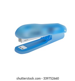 Office stapler for fastening of papers on a white background