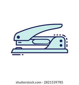 Office stapler flat design vector illustration for stationery and document organization concept with stationery