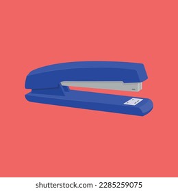 Office stapler for stapling paper flat vector illustration