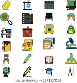 Iconos lineales del vector estacionario de Office