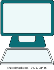 oficina estacionario cómodo creativo cabeza de computadora vector de café