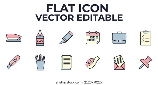 office stationery elements set icon symbol template for graphic and web design collection logo vector illustration