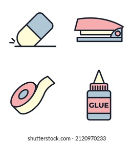 office stationery elements set icon symbol template for graphic and web design collection logo vector illustration