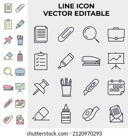 office stationery elements set icon symbol template for graphic and web design collection logo vector illustration