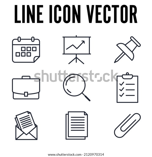 office\
stationery elements set icon symbol template for graphic and web\
design collection logo vector\
illustration