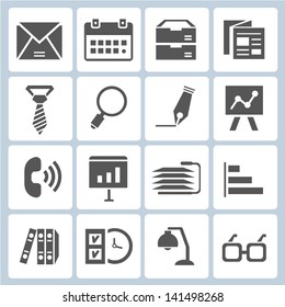 office stationery icons set, business icons