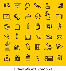 Office stationery icons vector