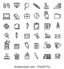 Office stationery icons vector