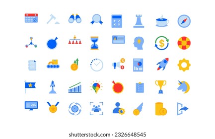 Office stationery - Modern web icon set. Outline icons collection. Simple vector illustration.
