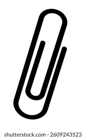 Office stationery paperclip for apps, web design. Simple vector icon