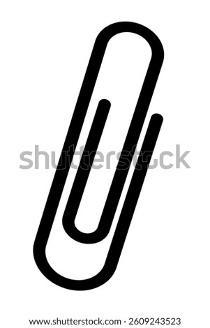 Office stationery paperclip for apps, web design. Simple vector icon