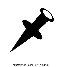 Office stationery pin needle icon | Black Vector illustration |