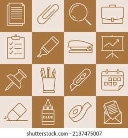 Office stationery set icon symbol template for graphic and web design collection logo vector illustration