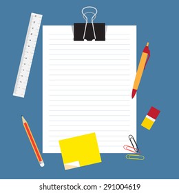 Office stationery set with simple style, illustration design.