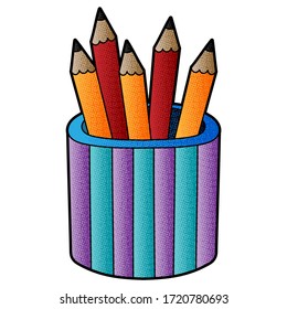 office stationery vector design. digital hand drawn. halftone texture