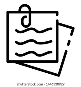 Office sticker icon. Outline office sticker vector icon for web design isolated on white background