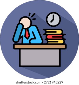 Ilustração isométrica de vetor do ícone de stress do Office