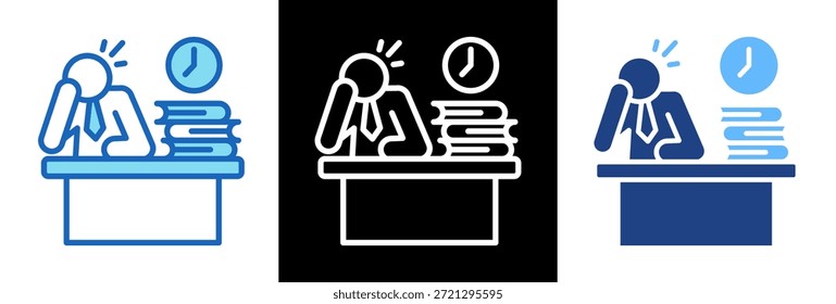 Icono de estrés de oficina triplestyle Ilustración vectorial