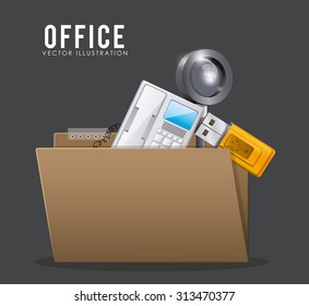 Office stuff digital design, vector illustration eps 10