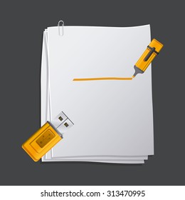 Office stuff digital design, vector illustration eps 10