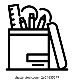 Office stuff icon. Outline office stuff vector icon for web design isolated on white background