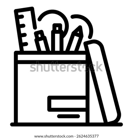 Office stuff icon. Outline office stuff vector icon for web design isolated on white background