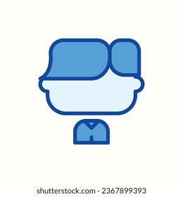 office style blue icon, isolated icon in light background, perfect for website, blog, logo, graphic design, social media, UI, mobile app