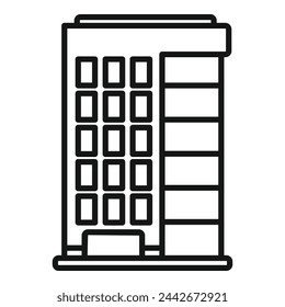 Office style multistory building icon outline vector. Medical style office. Area plan