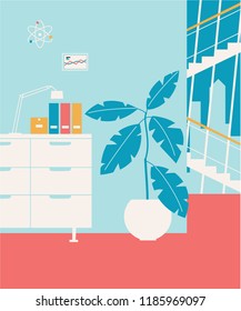 Office style room background. Vector