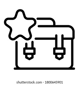 Bürokoffer-Symbol. Umrisskoffer, Vektorsymbol für Webdesign einzeln auf weißem Hintergrund