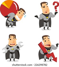 Office Superhero Super Employee, vector illustration cartoon.