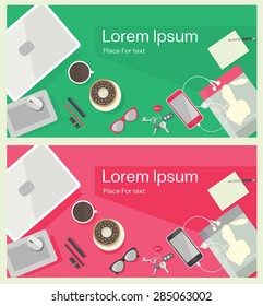 Office supplies. Background.