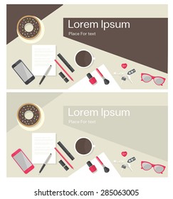 Office supplies. Background.
