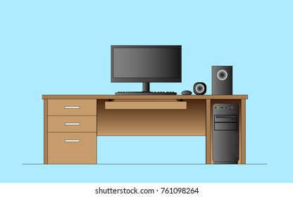 Office supplies for desk and desk