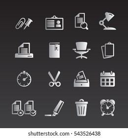 Office supplies flat icons