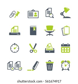 Office supplies flat icons