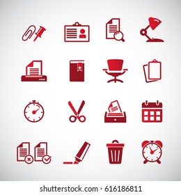 Office supplies flat icons