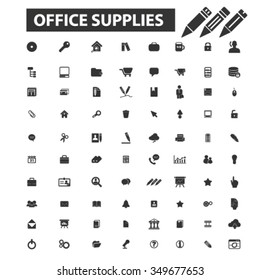 office, supplies, freelance icons, signs vector concept set for infographics, mobile, website, application
