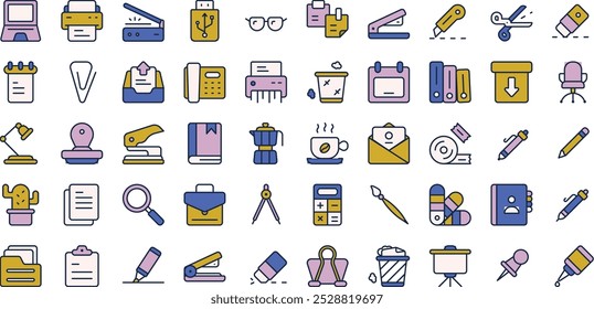 Office Supplies Icon in Color Style