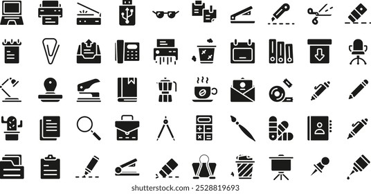 Office Supplies Icon in Glyph Style