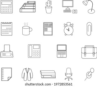 Office supplies, icon illustration, vector on white background