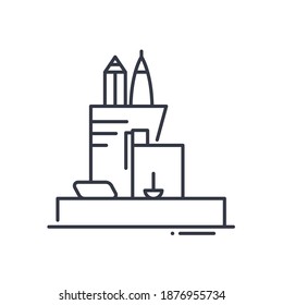 Office supplies icon, linear isolated illustration, thin line vector, web design sign, outline concept symbol with editable stroke on white background.