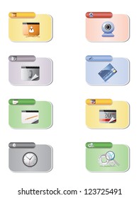 Office supplies icon set