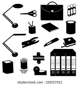 Office supplies icon set
