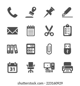 Office Supplies Icon Set, Vector Eps10.