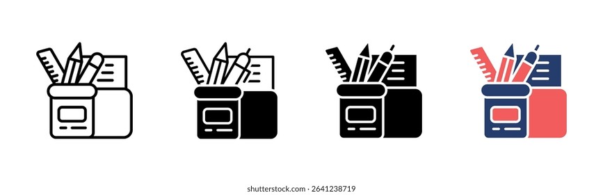 Office Supplies icon sheet multiple style collection