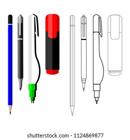 Office supplies icons.